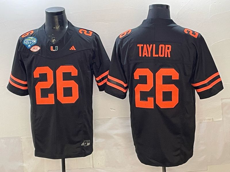 Men 2026 Miami Hurricanes #26 Taylor Black 3th generations Limited NCAA Jersey 0015